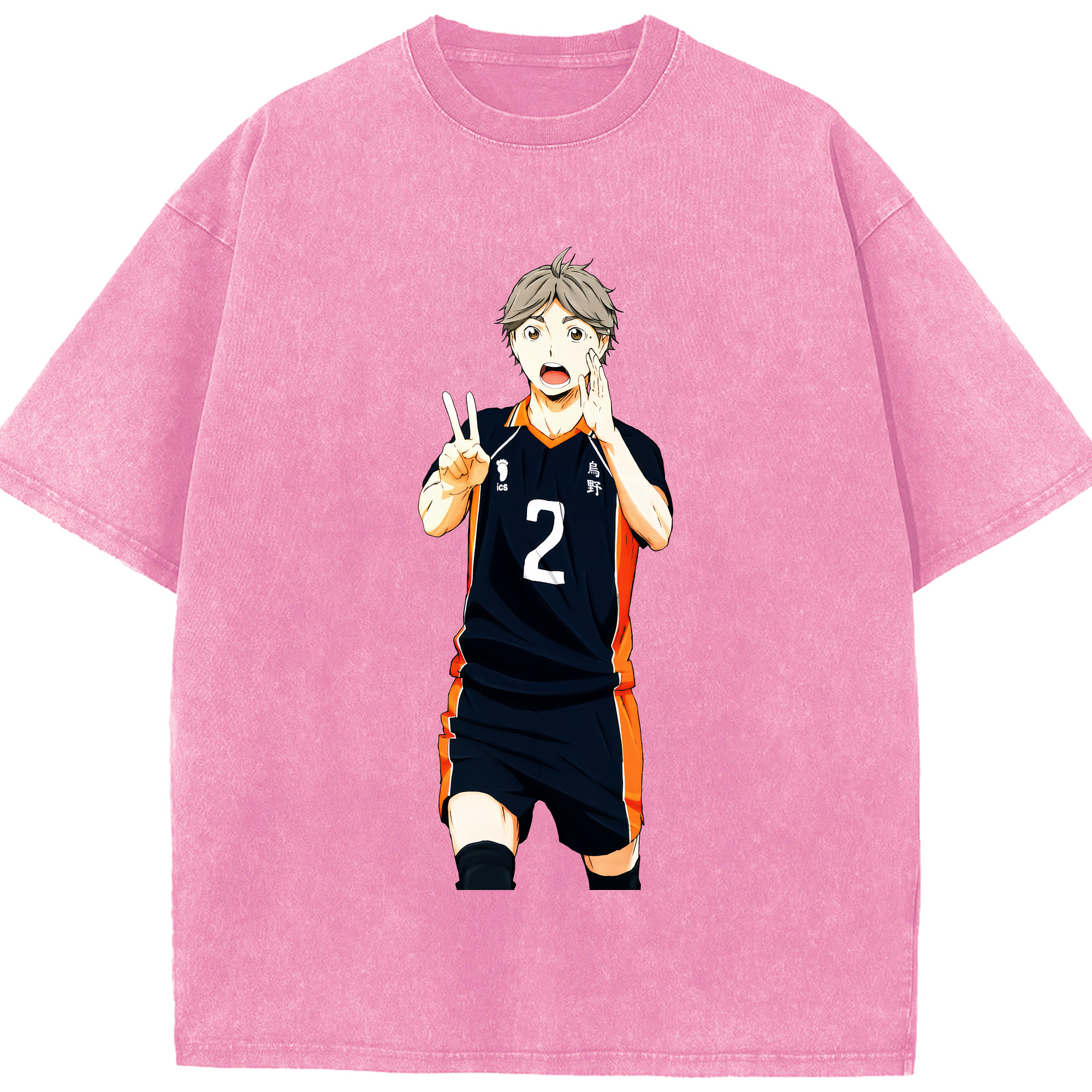 （画像用） ハイキュー!! Haikyu!! 綿100% ヴィンテージ風 半袖Tシャツ（フロントプリント）